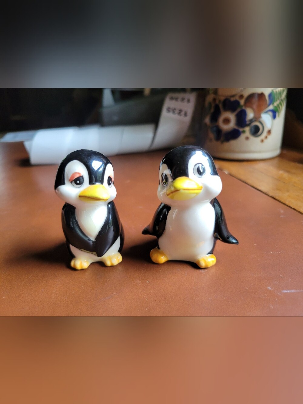 Vintage Norcrest Japan Ceramic Penguin Salt and Pepper Shakers Pair Mid Century